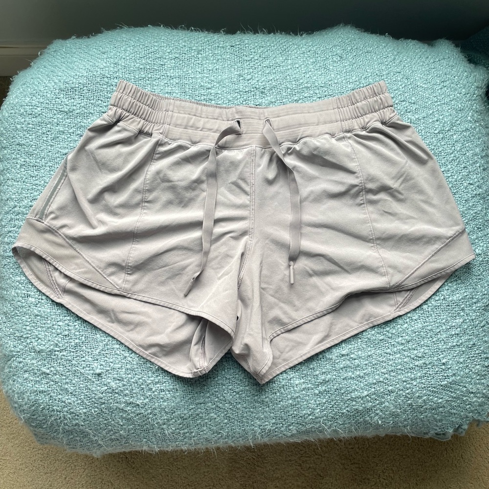 Grey Lululemon Hotty Hot Shorts size 10 4” inseam